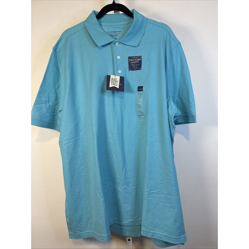 NEW Croft & Barrow Mens Polo Shirt XXL Signature 100% Cotton Teal